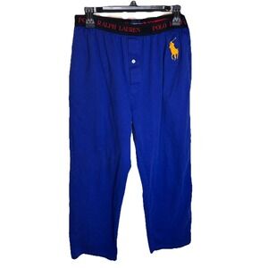POLO RALPH LAUREN Mens Sleepwear Pajama Blue Yellow Logo Size Medium
